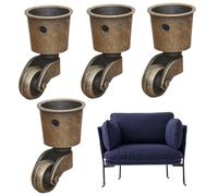 4PCS 1.5in Cup-Shape Swivel Caster Wheels for Office Chair, Cabinet & Sofa, Metal Roller Casters for Hardwood Floors, DIY Furniture Replacement Casters.