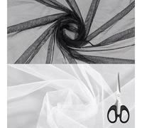 4pcs 1.6M Mesh Slightly Fabric Breathable Netting Sheer Tulle Fabric by The Yard Soft Solid Mosquito Polyester Net for Sewing Making Crafts Wedding Dresses Clothes Decor Supply