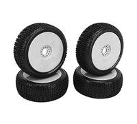 4PCs 1/8 RC Truck Tires Rubber Wheel Tires Accessory Replacement for HPI RC Off Road Vehicle (White)