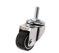 4Pcs 1 Inch Furniture Casters Wheels Small Shopping Cart Wheel Trolley Swivel Caster Wheels TPE Mute Crib Caster with Brake(A)
