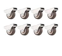 4Pcs 1-Inch Low Profile Soft Rubber Caster Wheels Mini Silent Rolling Castors for Furniture Rigid Heavy-Duty Design with 8 Screws for Easy Installation