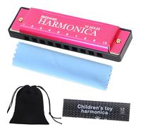 4PCS 10-Hole Monophonic Harmonica in C,Includes Harmonicas,Soft Velvet Storage Bag,Cleaning Cloth & User Manual,Suitable for Beginners, Kids & Adults,for Clear Sound