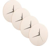 4pcs 10 Inch Wooden Clock Face Blank for DIY Craft Wall Decor | Unfinished Panel, 25x25x2cm Size, with Hands and Pointer, for Crafters, Artists