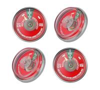 4PCS 100 Psi Water Fire Extinguisher Gauge for Stainless Steel Water Fire Extinguishers, Fits Amerex, Ansul, Badger, 1/8" NPT Thread, Stainless Steel Body, Clear Dial