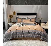 4Pcs 1000TC Egyptian Cotton Bedding Set Chic Frame Patchwork Duvet Cover Bed Sheet Pillow Shams (Color : A, Size : Queen size 4Pcs) (A Queen size 4Pcs)