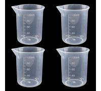 4Pcs 100ml Measuring Cups Measuring Jugs, Medicine Pots, Plastic Graduated Cups Transparent Scale Cups Plastic Clear Epoxy Mixing Cups for Lab Household Kitchen Cooking Baking Measure Tool