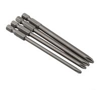 4pcs 100mm Alloy Steel Screwdriver Bits with Hex Shank for Torx, Hexagon and Cross Applications, Design (B)