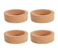 4PCS 100mm Flask Cork Laboratory Experimental Support, Cork Support Container Bottom Flask Stand, Popular Cork Support, Hip Flask Holder Cork Ring Stand, Round Bottom Wooden Supplies Cork Flasks