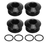 4Pcs 10AN 5/8in ORB Port Plug with O Ring, Aluminum Alloy Sealed Leak Proof ORB Socket Plug, Black Anodized for Automotive Fluid Systems and Hydraulic Tube Repair