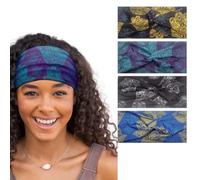 4PCS 10cm Wide Headbands for Women, Fashion Stretchy Boho Head Bands for Women's Hair, Soft Fabric Sports Ladies Hair Band Accessories for Yoga, Makeup, Outdoor Running-Style 5