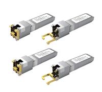 4PCS 10GBASE-T SFP+ RJ45 Copper Transceiver Module, Multi-Rate 1.25G/2.5G/5G/10G up to 30m - Compatible with TP-Link, Cisco SFP-10G-T-S, Ubiquiti UF-RJ45-10G, Netgear, Broadcom, Mikrotik and More
