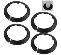 4pcs 110mm Pipe Cover Decoration, Click in PP Pipe Collar for Water Pipe, Drain Line, Toilet Waste Pipe, Wall Pipe Entry Trim, Bathroom Plumbing Cover, Black Radiator Pipe Covers