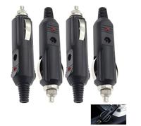 4PCS 12-24V 5A Cigarette Lighter Male Plug, Car Cigarette Lighter Aux Socket Plug Replacement With Fuse Red LED Charger Adapter Converter Plugs Universal Car Accessories for Motorcycle Tractor