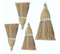 4PCS 12" Corn Whisk Brooms with Natural Bristles,Heavy Duty Hand Broom for Indoor & Outdoor Use,Sweeps Floors, Porches,Decks-Durable Straw Broom, Perfect for Kitchen, Garage, Driveway