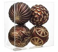 4PCS 12CM Large Christmas Baubles Bronze Gold Christmas Tree Decorations for Home Decorations Festival Décor