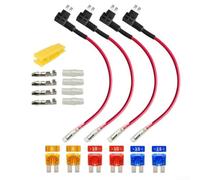 4pcs 12V-24V Add-A-Circuit Fuse Tap Adapter Kit with Wire Harness for Car for dash Cam Power
