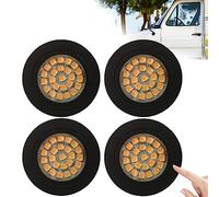 4pcs 12V Interior LED Spot Lights Touch Switch Control Dimmable Recessed Mount Ceiling Light Roof Downlight for T4 T5 Camper Caravan Boat Yacht Sailboat Under Cabinet Kitchen Bathroom Black Warm White