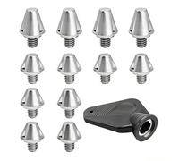 4PCS 14mm & 8PCS 10mm Aluminum Alloy Replacement Studs Compatible with adidas M6 Thread Football Boots for Predator, Rugby Boots & Soft Ground SG Soccer Shoes