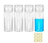 4Pcs 150Ml Nail Polish Remover Pump Bottle Dispensers, Apstaqeoo Empty Clear Plastic Acetone Pump Dispenser, Alcohol Push Down Lockable Round Liquid Container with Labels for Makeup Remover Toner