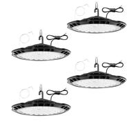 4PCS 150W UFO LED High Bay Light, 15000lm 6500K Workshop Lighting, Cool White LED Work Lights, IP65 Waterproof Commercial Industrial Lamp for Factories Garage Warehouse with 75cm Cable, 50CM Chain