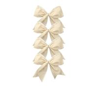 4pcs 15cm Christmas Bow Decoration Diy Red Fabric Tree Wreath Hanging For Holiday(Color1)
