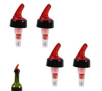 4PCS 15ml Bottle Pourers for Spirits, Spirit Pourers Drinks Cocktail Dispenser Automatic Measured Bottle Pourer Quick Spirit Measure Pourer Drinks Wine Cocktail Dispenser for Home (Red)