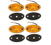 4pcs 16 LEDs Amber Side Marker Neon Oval Lights 12V 24V For Neon Trailer Truck Lorry