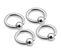 4pcs 16g Captive Bead Ring Cartilage Hoop Septum Nose Tragus Snake Bite Lip BCR Rook Helix Conch Eyebrow 3mm Ball - 6mm