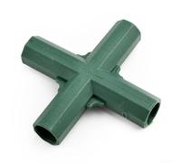 4PCS 16mm Plastic Greenhouse Frame Building Connectors Green Outdoor Garden Structure Pole Joints Adapter 3 Way Bracket(Cross 4ways)