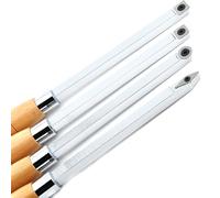 17" Carbide Tipped Wood Lathe Chisels Woodturning Tool Kit with Diamond Shape Round and Square Carbide Insert for Woodworking Detailer Rougher Finisher, 4PCS