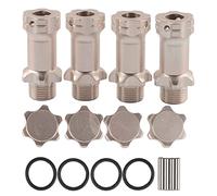 4Pcs 17mm Hex Hub Extension Adapter | Aluminum Upgrade for 1:8 RC Cars | Sturdy Replacement Part/Off - Road Buggy Accessory | 8mm Shaft Compatibility (Ti Color)