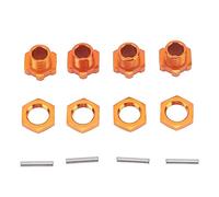 4PCS 17mm Hex Wheel Hub A, Aluminum y Orange Hex Drive Hub A, Replacement for ZD 9116 08427 1/8 RC Car, 17mm Wheel