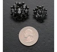 4pcs 18/24.0mm Delicate Sparkling Full Rhinestone Flower-Shape Buttons for Luxury Clothing Decorative DIY Metal Sewing Buttons-Black-24.0mm