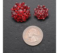4pcs 18/24.0mm Delicate Sparkling Full Rhinestone Flower-Shape Buttons for Luxury Clothing Decorative DIY Metal Sewing Buttons-Red-18mm