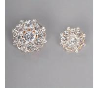 4pcs 18/24.0mm Delicate Sparkling Full Rhinestone Flower-Shape Buttons for Luxury Clothing Decorative DIY Metal Sewing Buttons-Gold-18mm