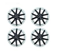 4Pcs 18 Inch HubCap Compatible For Tesla Model 3 2017-2023 Performance Wheel Cap Full Rim Cover Parts Replacement Bodykits Tuning(Black White)
