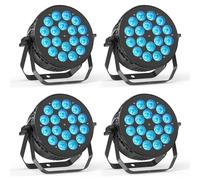 4PCS 18 x10 W RGBW Led Par Light, LED Stage spotlights with DMX512, 4/8CH Sound Activated, auto, Strobe Light，Master-Slave Mode for Wedding Stage Beams KTV Party DJ Theatre Auditorium Bar Concert