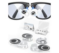 4Pcs 180°Rotating LED & Camera Privacy Light Cover Blocker Compatible with Ray Ban Meta(Gen 1 & 2) Wayfarer/Skyler/Headliner & Oakley Meta HSTN AI Smart Glasses Accessories, Translucent