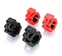 4PCS 1in/2.5cm Barbell Clips, Non-Slip Quick Release Barbell Collars, with clip Lock Barbell Clip for Fitness Weightlifting Training（Red&Black）