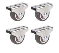 4Pcs 1inch Soft Rubber Caster Wheels Low Profile Mini Silent Rolling Castors for Furniture & DIY Projects - & Easy to Install (4pcs with Screws)