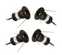 4PCS 1W Recessed Spotlight - Spotlight Led Beam Light - Landscape Lights, 12V Mini LED Recessed Spotlight, IP65 Hidden Background Wall Light, Black ShellSmall Ceiling Lamp for Kitchen Stairs(Warm Whit