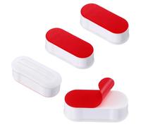 4PCS 2"× 0.82"× 0.7" Toilet Seat Rubber Buffers Bidet Risers Toilet Seat Spacers Strong Universal Adhesive Toilets Seats Spacers for Bidet Spacer Luxe Bumpers Lid Rubber Bumpers Stick on for Home
