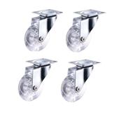 4PCS 2/3 Inch Heavy Duty Furniture Caster Soft Rubber Universal Wheel Swivel Caster Mute Trolley Wheel With/Without Brake(Switch off,3 inch)