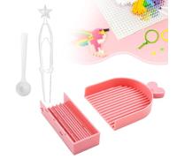 4Pcs 2.6mm Fuse Bead Tool Set - Single Needle Tweezer, Aligner Tray Set, Beads Scoop, Precision Tools for Fuse Beads Project, Effortlessly Align and Place Iron Bead onto Pegboards