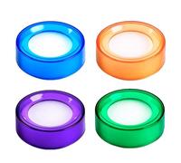 4Pcs 2.7x1Inch Finger Wet Sponges with Plastic Case Round Counting Moisturizing Tool for Banknotes Cash Documents Finance Office(4 Colors)