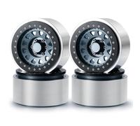 4PCS 2.9 Inch Beadlock Wheel Rim Aluminum Wheel Hub Compatible With 1 6 Scale RC Crawler Cars Including SCX6 AXI05000 Upgrade Parts Compatible with Off Road Remote Control Vehicles(No.2 Titanium)