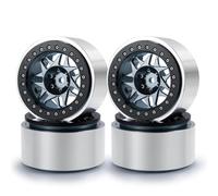 4PCS 2.9 Inch Beadlock Wheel Rim Aluminum Wheel Hub Compatible With 1 6 Scale RC Crawler Cars Including SCX6 AXI05000 Upgrade Parts Compatible with Off Road Remote Control Vehicles(No.1 Titanium)
