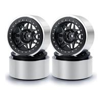 4PCS 2.9 Inch Beadlock Wheel Rim Aluminum Wheel Hub Compatible With 1 6 Scale RC Crawler Cars Including SCX6 AXI05000 Upgrade Parts Compatible with Off Road Remote Control Vehicles(No.1 Black)