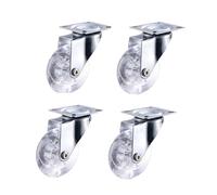 4pcs 2 Inch Heavy Duty Furniture Caster Soft Rubber Universal Wheel Swivel Mute Trolley(A)