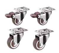 4Pcs 2-Inch Silent Furniture Casters 360° Swivel Rubber Wheels for Platform Trolley & Chair 2 with Brake & 2 without Brake Ideal Home Accessories